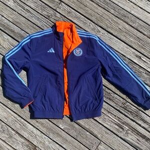 Men's New York City FC adidas
Navy/Orange 2023 Anthem Team Jacket Reversible
